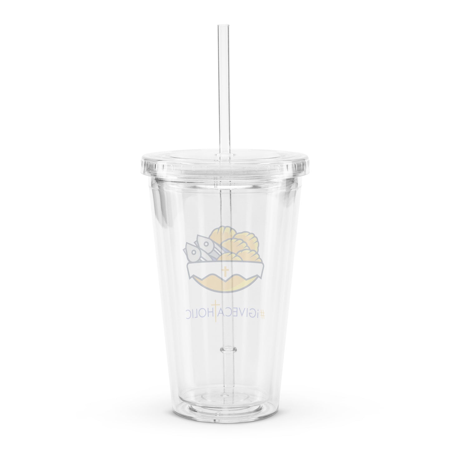 Clear plastic tumbler