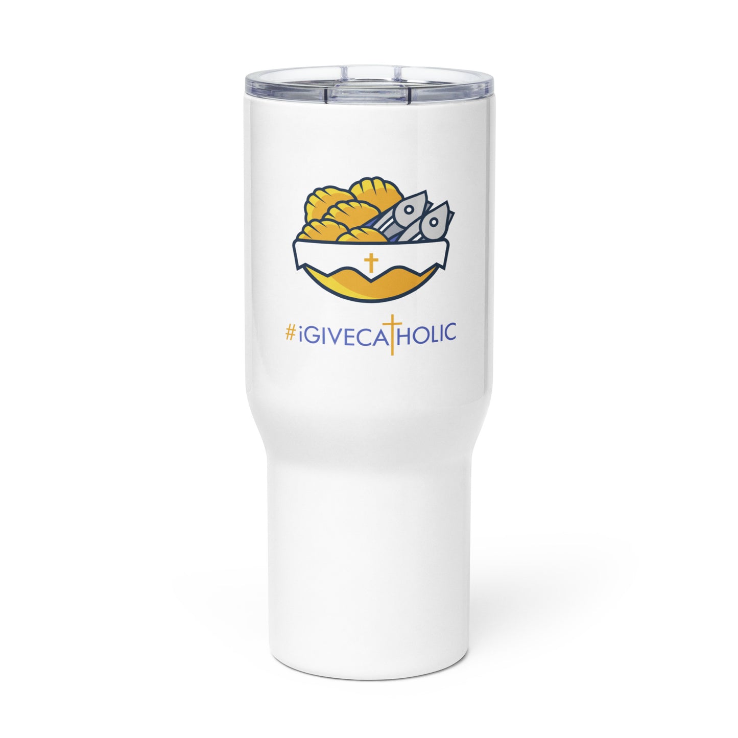 Travel mug with a handle