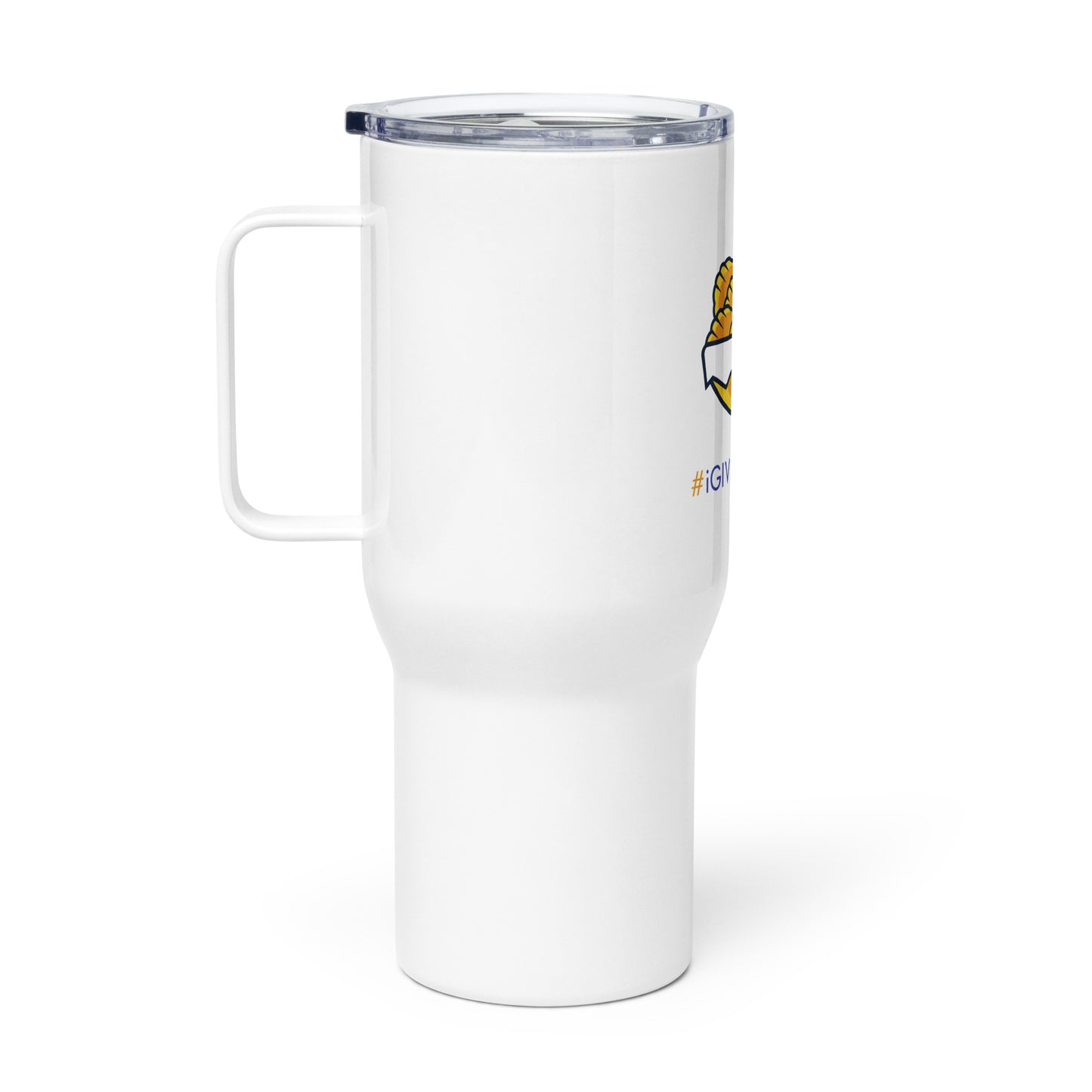 Travel mug with a handle