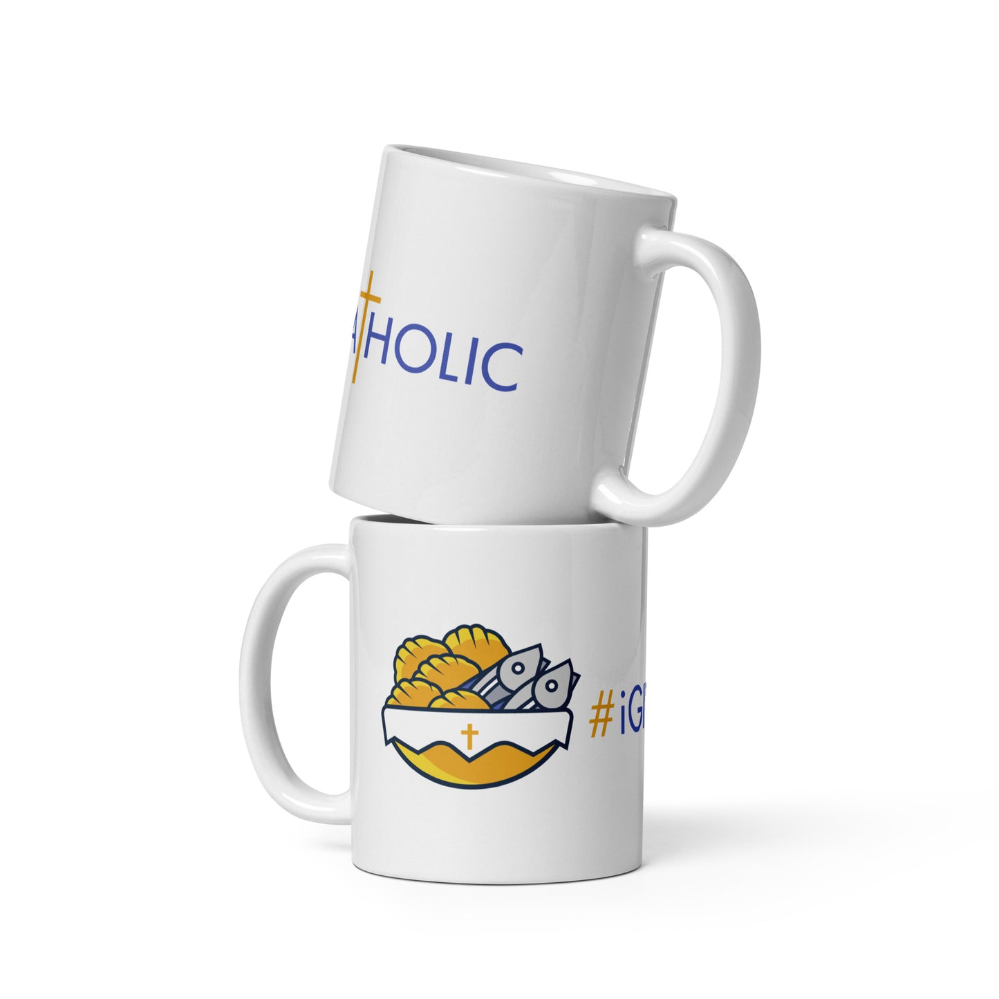 White glossy mug